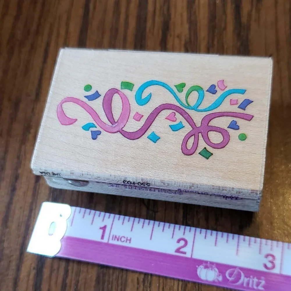 All Night Media Posh Impressions Posh Confetti Wood Mounted Rubber Stamp 550-F03